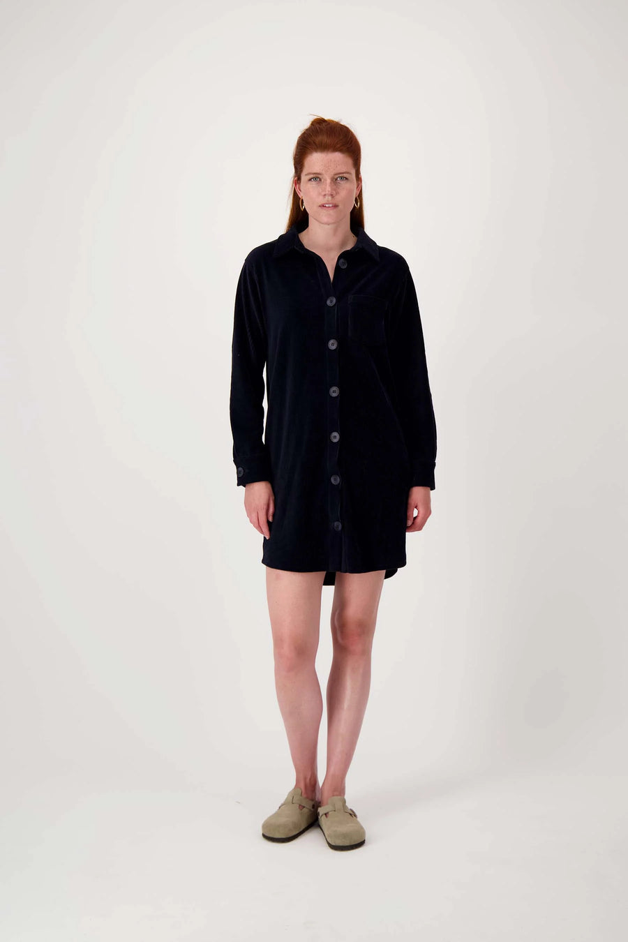 Jurk Zusss - Jersey corduroy long blouse