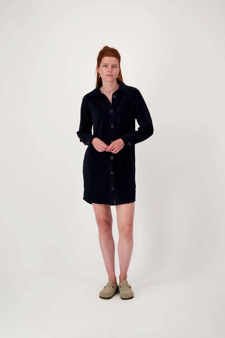 Jurk Zusss - Jersey corduroy long blouse