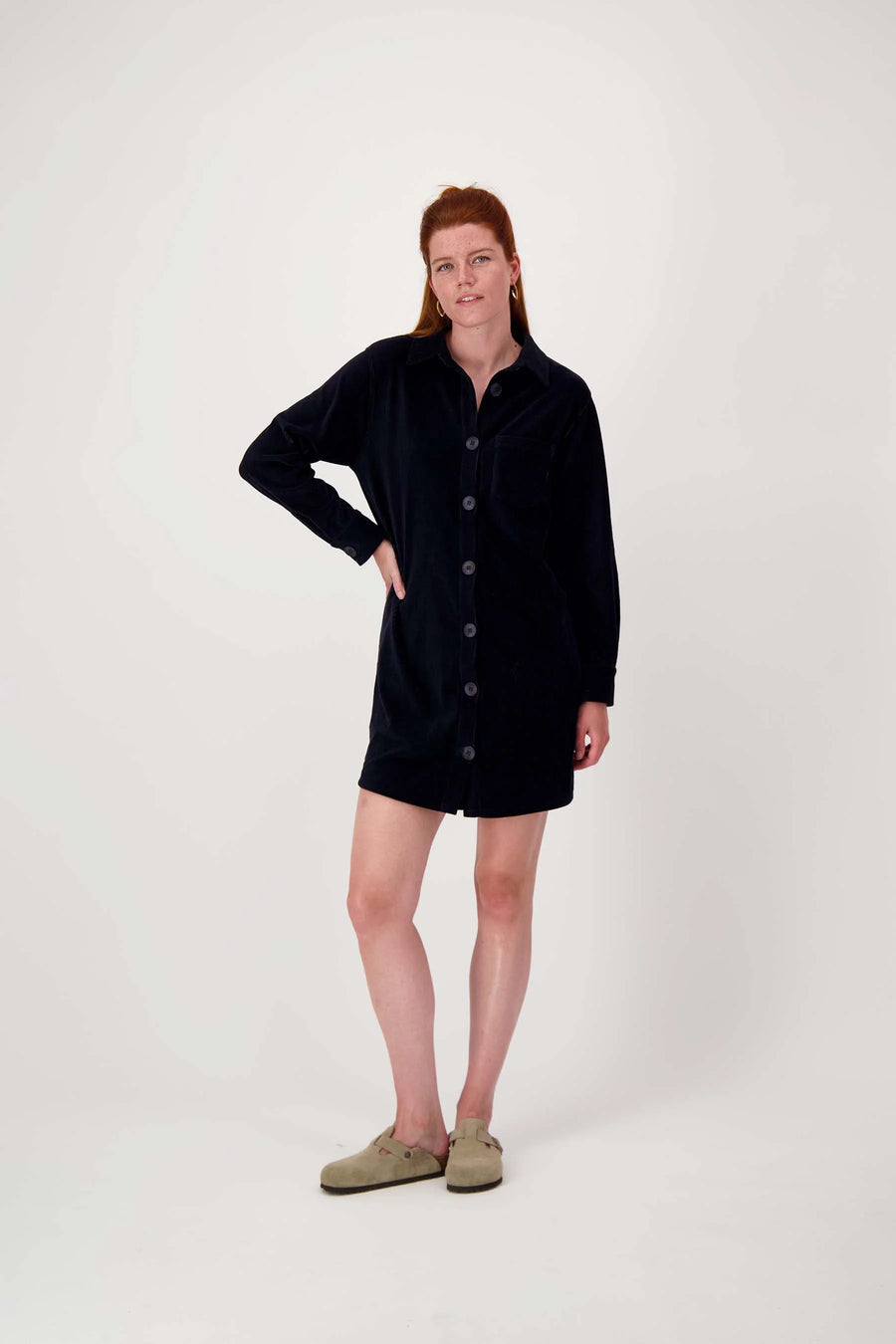 Jurk Zusss - Jersey corduroy long blouse