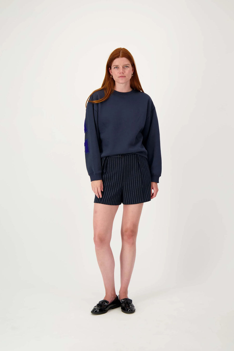 Zusss Short - Krijtstreep navy - 0302-047