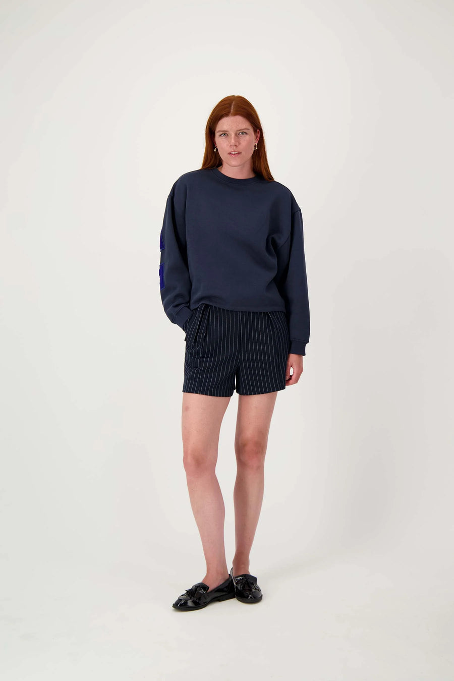 Zusss Short - Krijtstreep navy - 0302-047