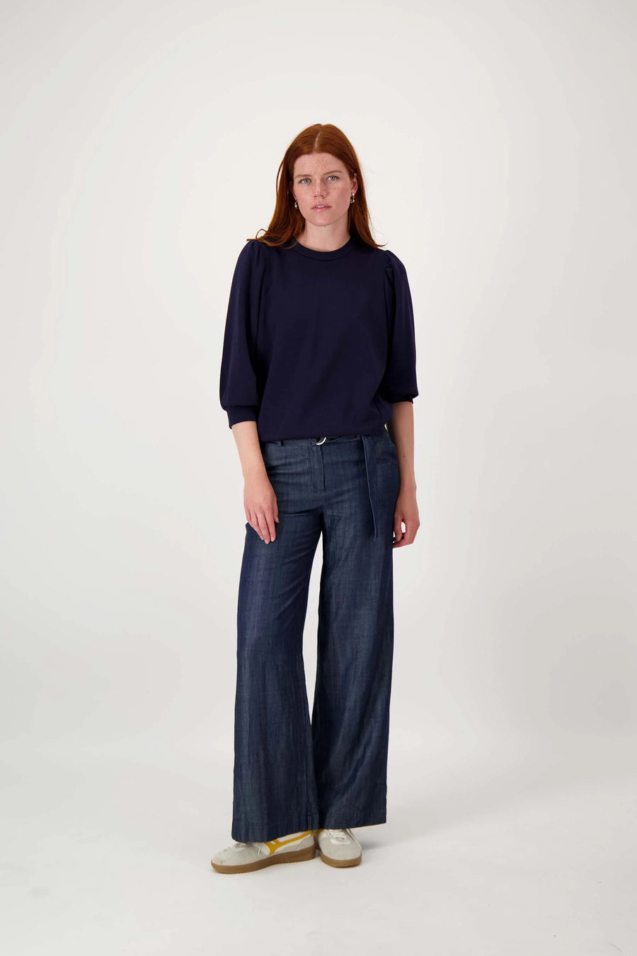 Zusss Top van jogstof met pofmouw - 0304-224