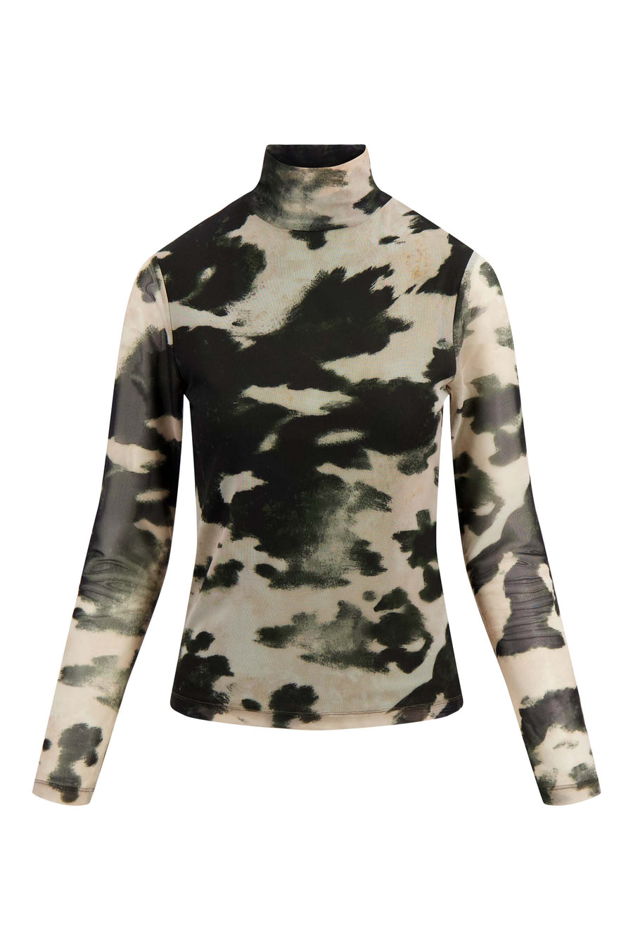 Top Zusss - Mesh top met vlekkenprint -0304-237