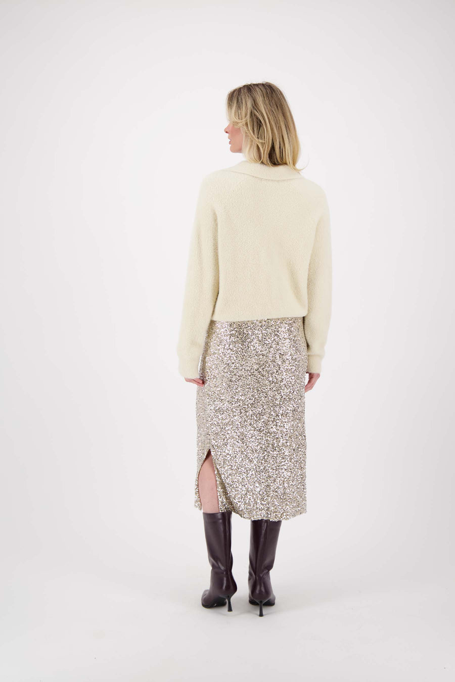 Zusss - Fluffy vest met polokraag