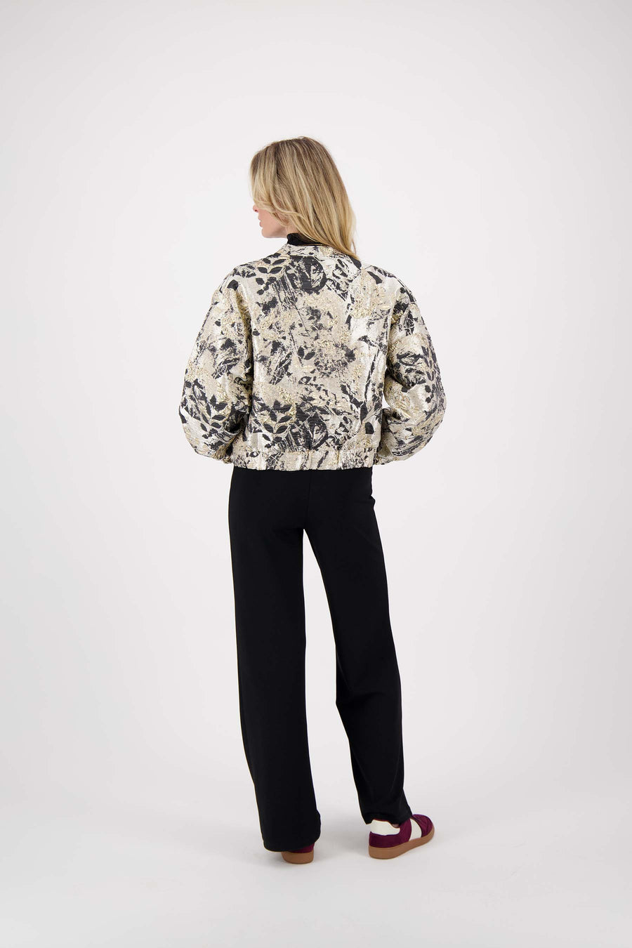 Jasje Zusss - Jacquard glans jasje goud