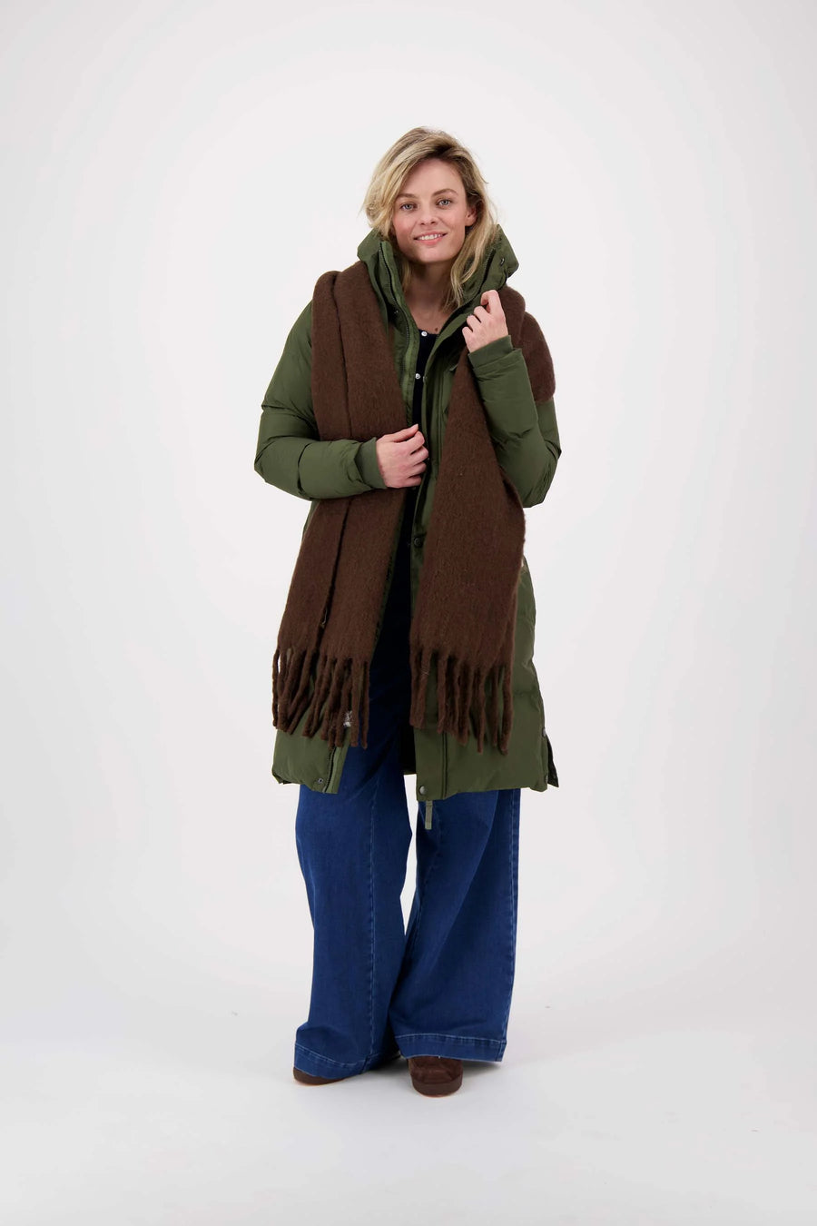 Jas Zusss - lange bubblecoat met teddy details