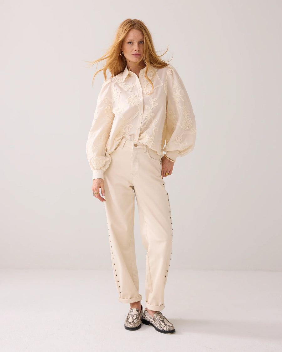 Blouse met flower tape - Summum -  2s3327-1229