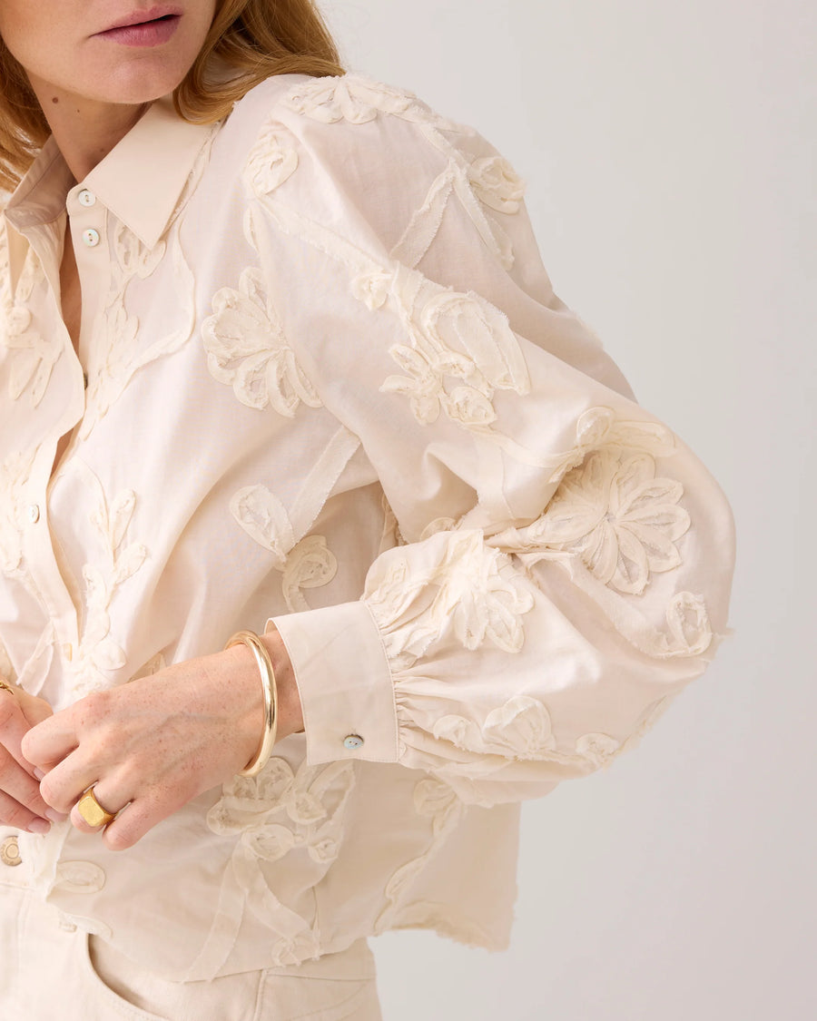 Blouse met flower tape - Summum -  2s3327-1229