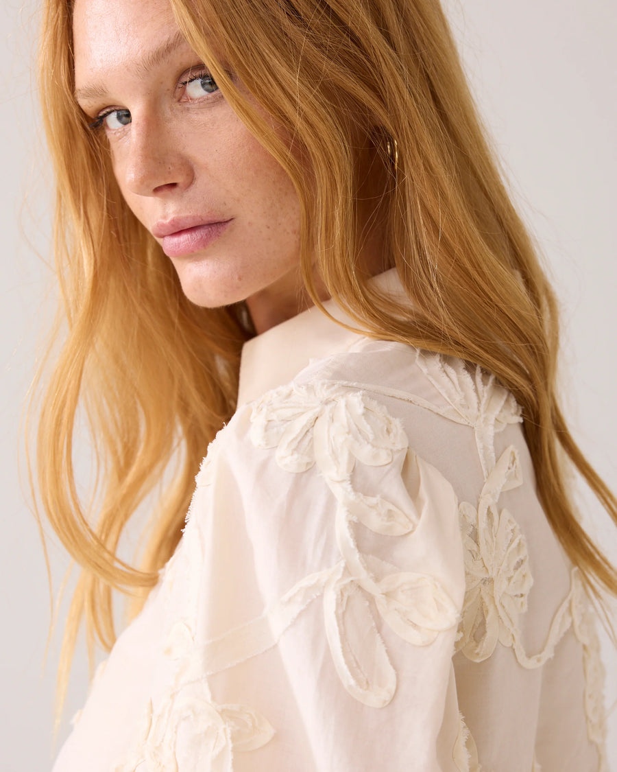 Blouse met flower tape - Summum -  2s3327-1229