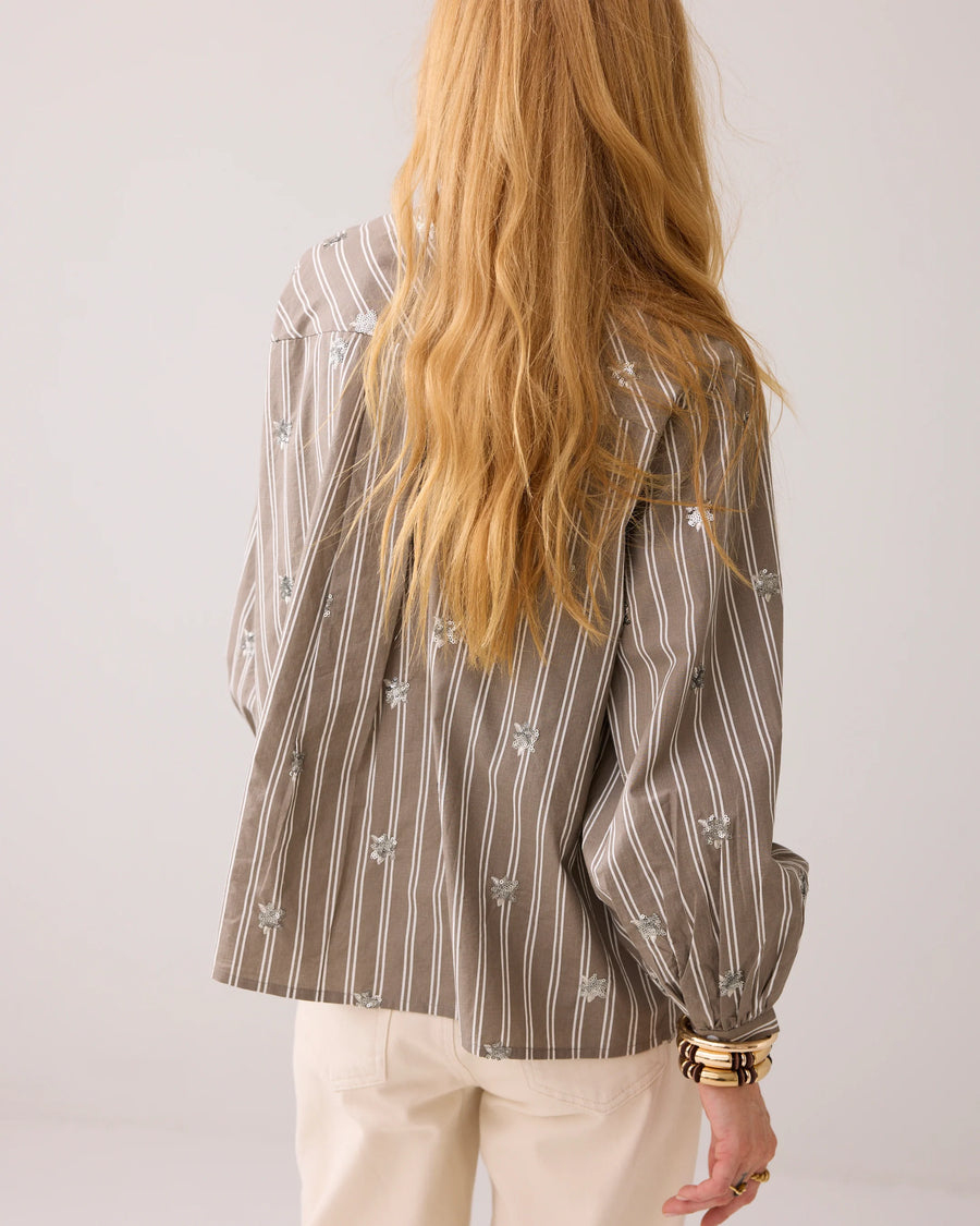 Summum A-lijn blouse met pailletten