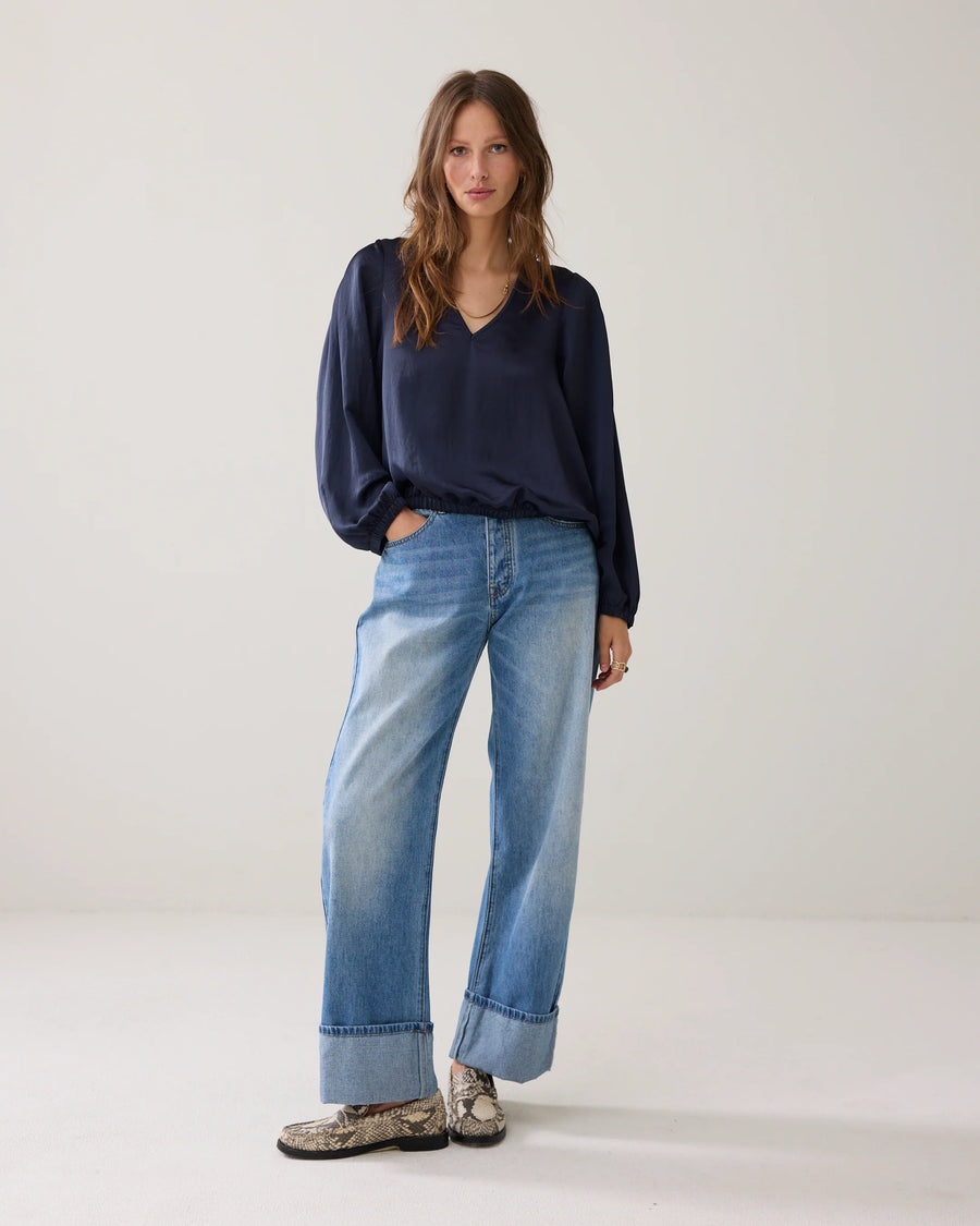 Summum - Glanzende top V-hals - 2s3331-12084