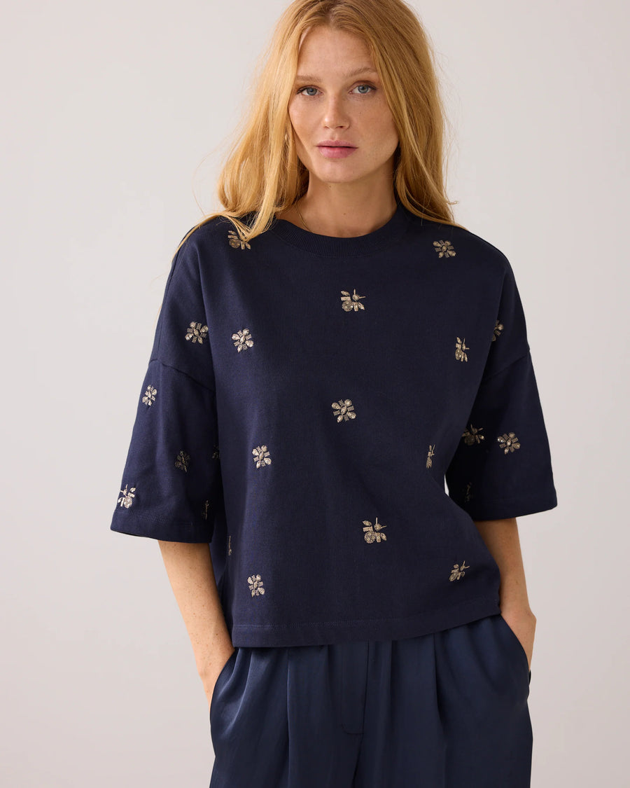 Summum - Boxy sweat met pailletten - 3s5201-30656