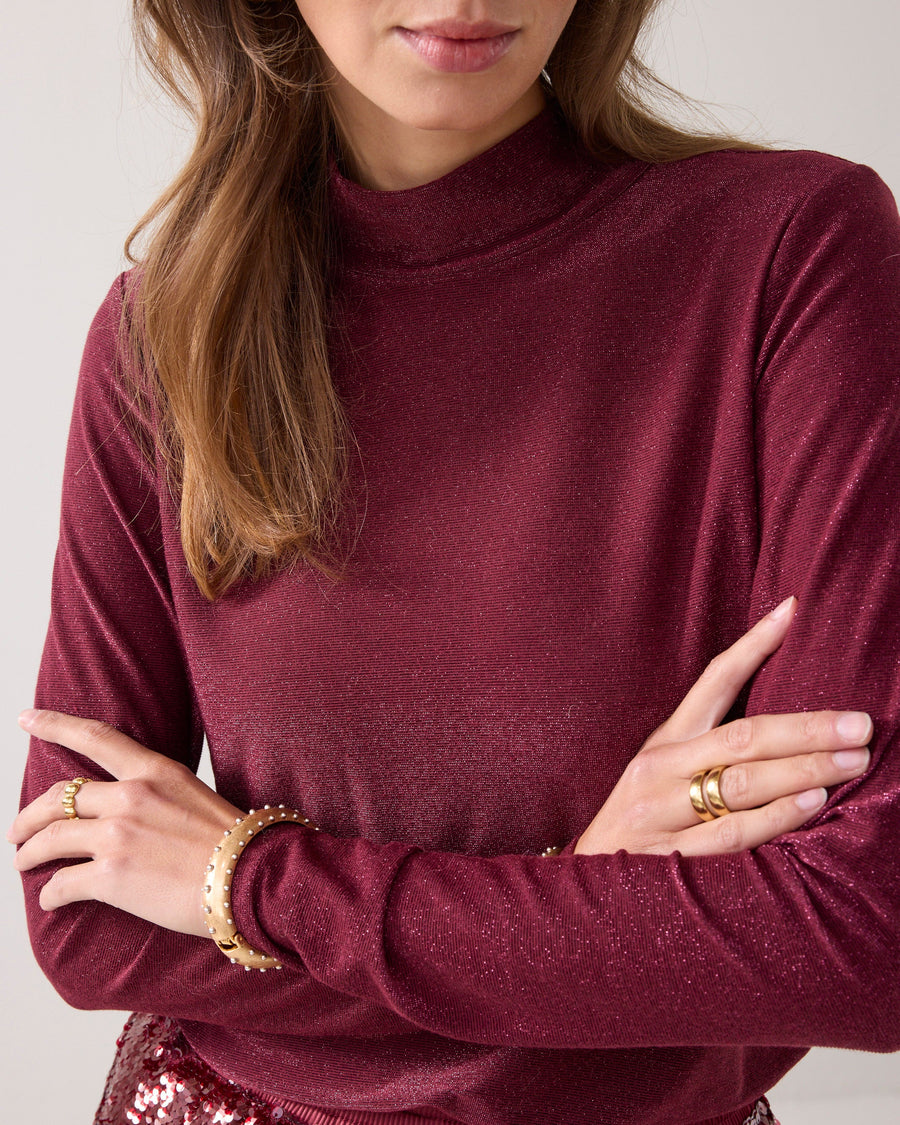 Summum - Fitted longsleeve Italiaanse fabric  Lurex - 3s5233-30644