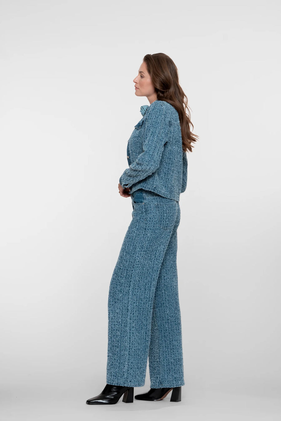 Geisha dames bouclé denim straight leg jeans - 51550-10