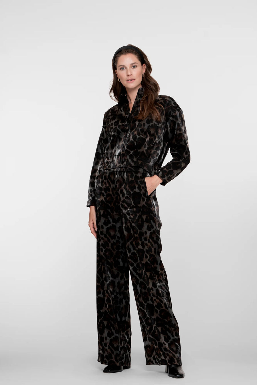 Geisha dames pantalon met leopard print - 51682-20