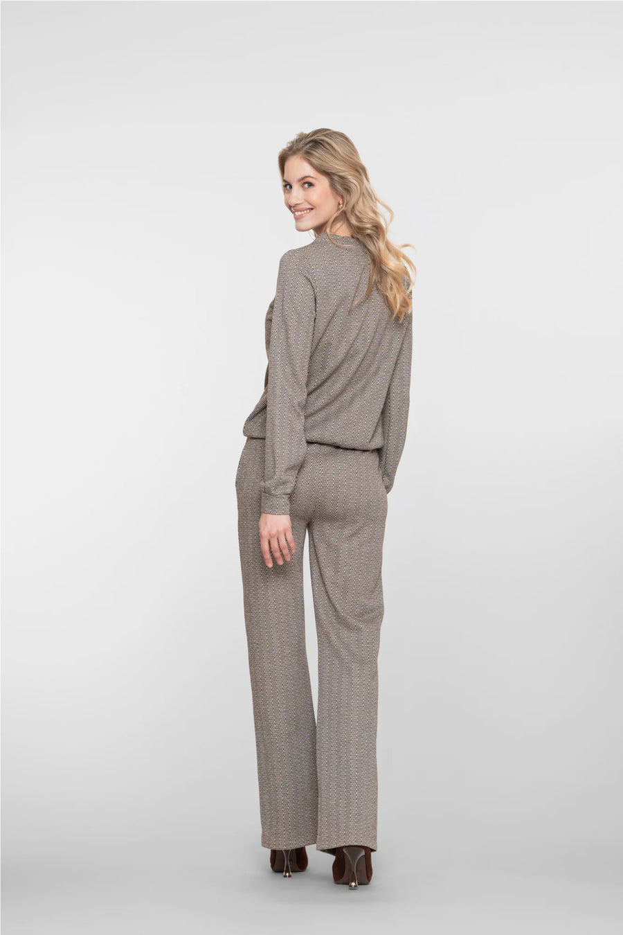 Geisha dames flared broek met zigzagpatroon - 51573-60