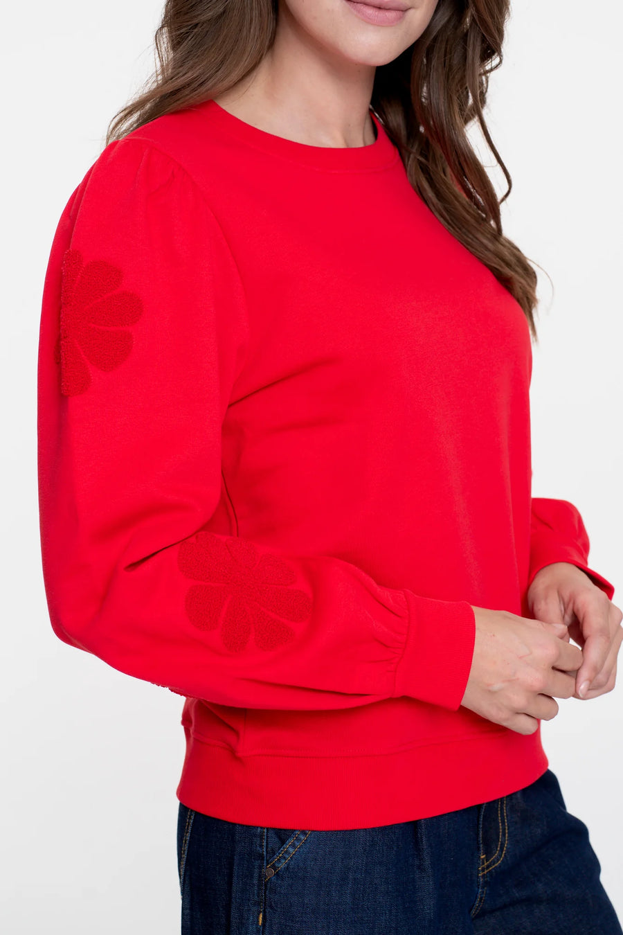Geisha dames trui met geborduurde bloemen -  52582-21