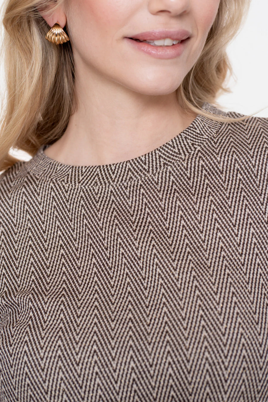 Geisha dames top met zigzagpatroon en lurex - 52610-60