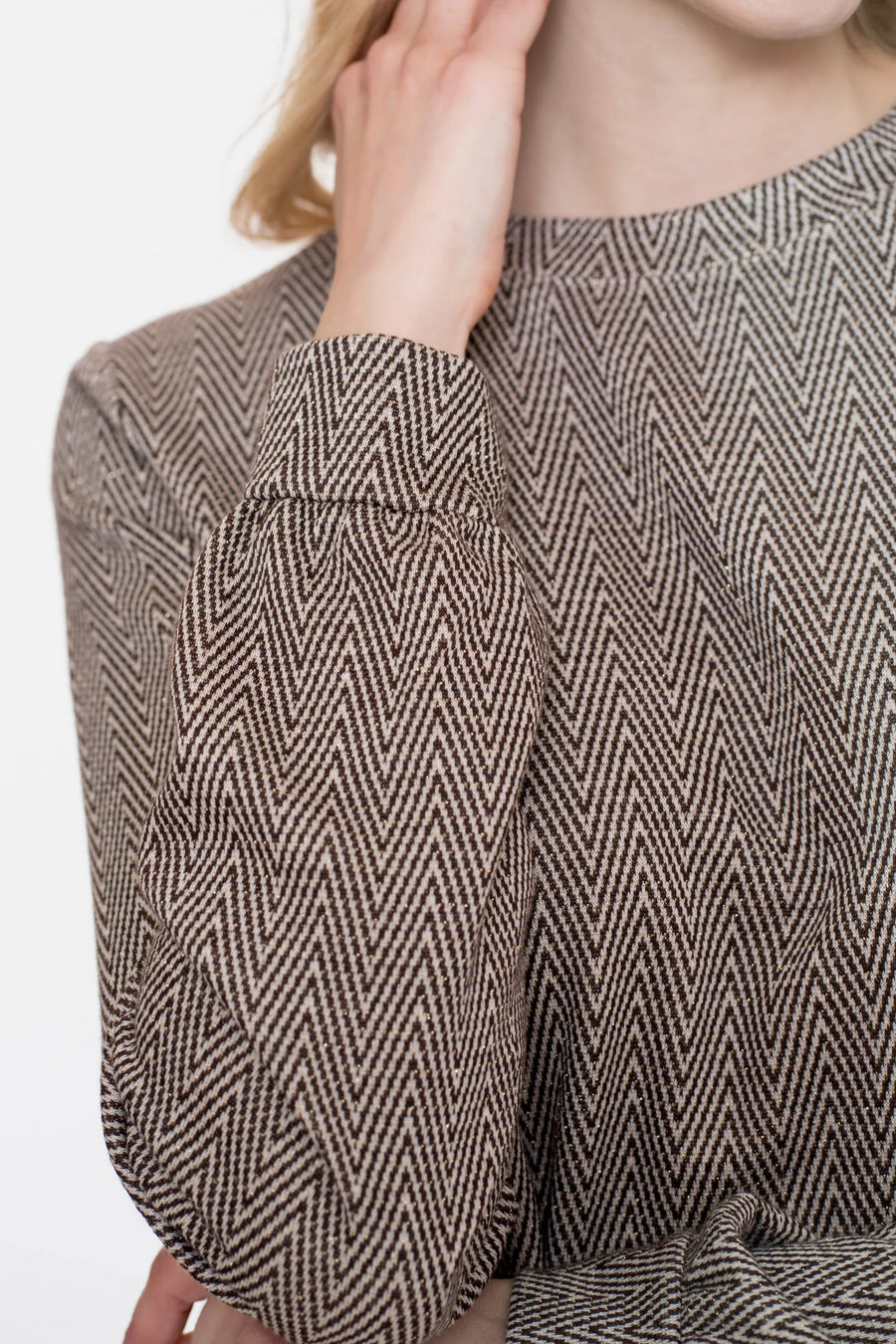 Geisha dames top met zigzagpatroon en lurex - 52610-60