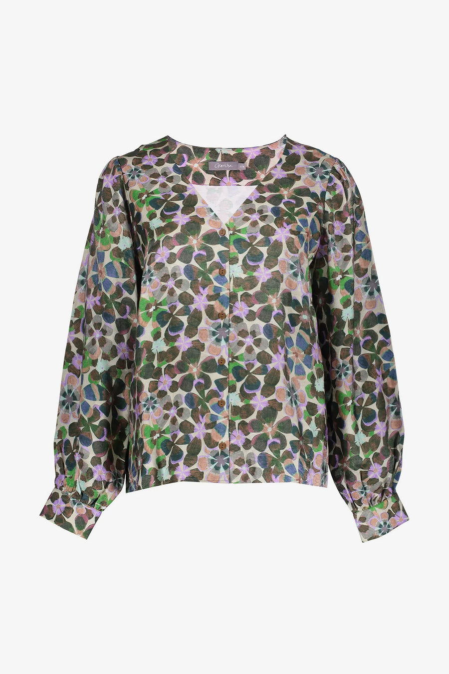 Geisha dames blouse met retro bloemenprint -  53636-20