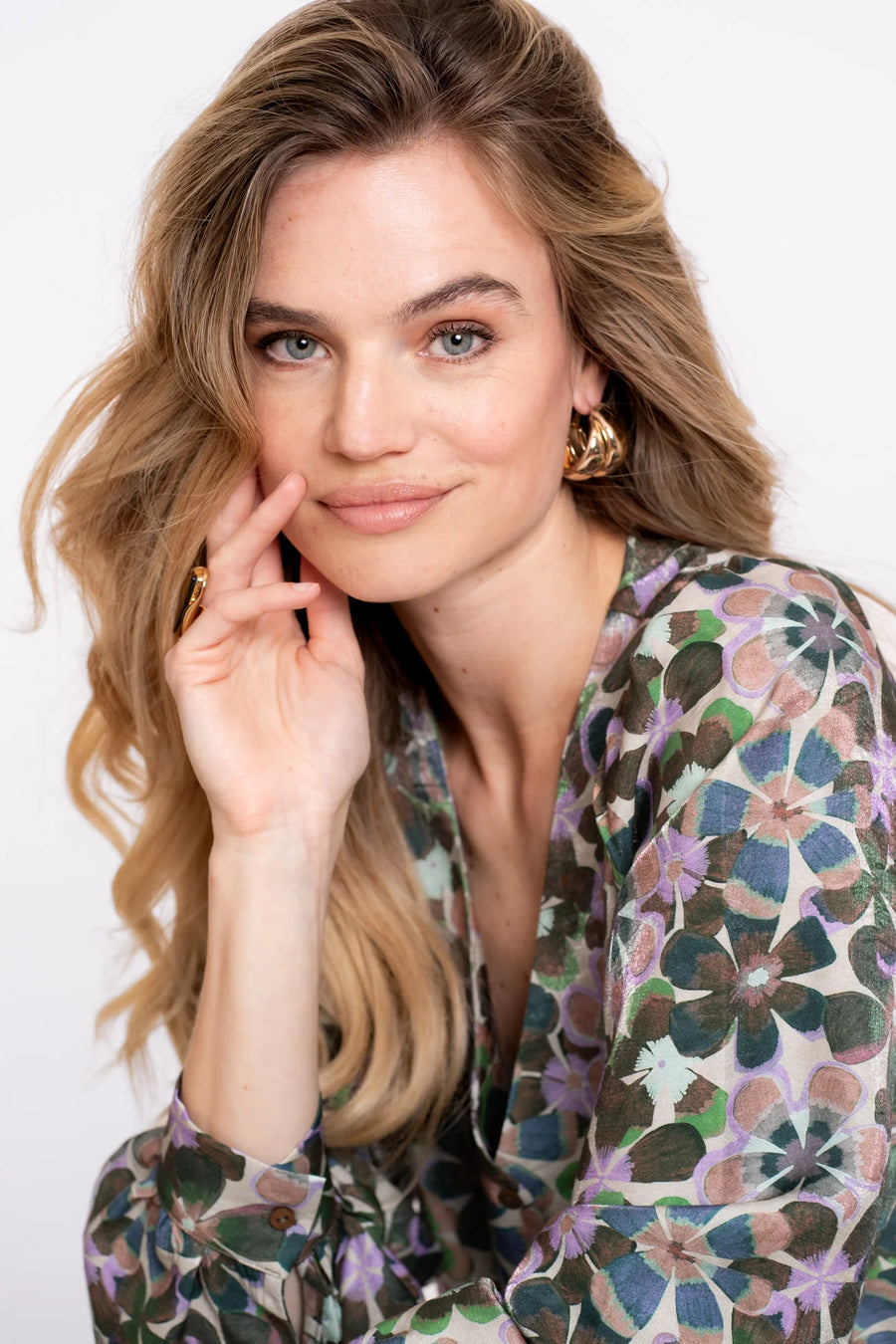 Geisha dames blouse met retro bloemenprint -  53636-20
