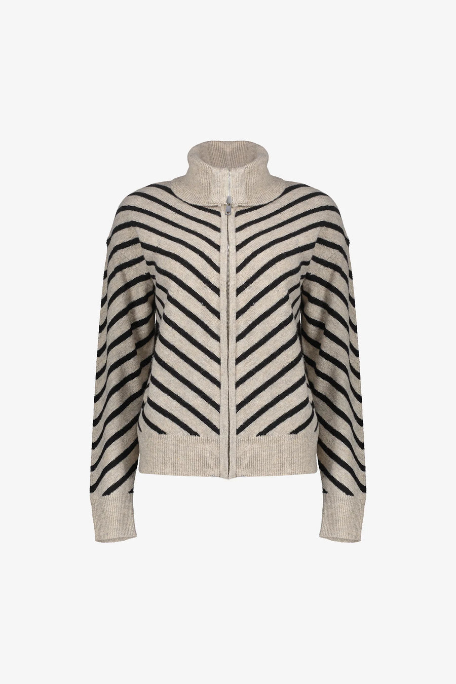 Geisha dames vest met opstaande kraag en streepdessin - 54503-10