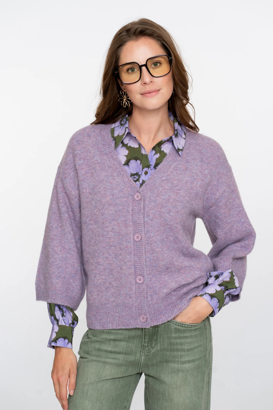 Geisha dames vest met V-hals en 3/4 wijde mouwen - 54532-14