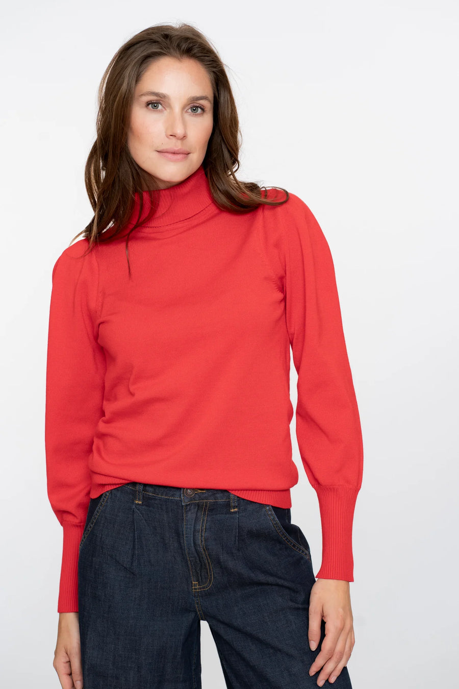 Geisha dames basic trui met pofmouwen - 54533-14