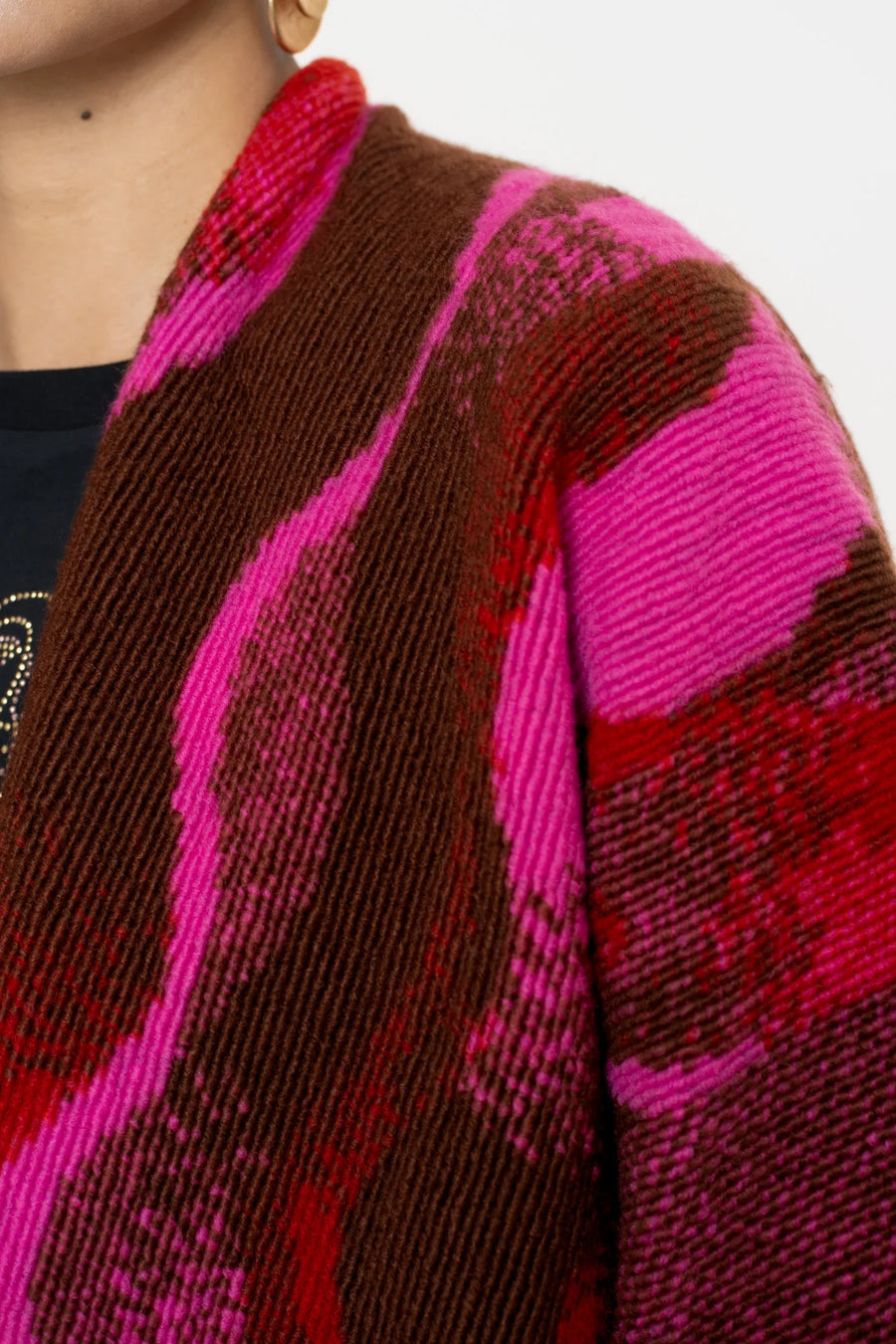 Geisha dames poncho met swirlprint en franjes - 54545-20