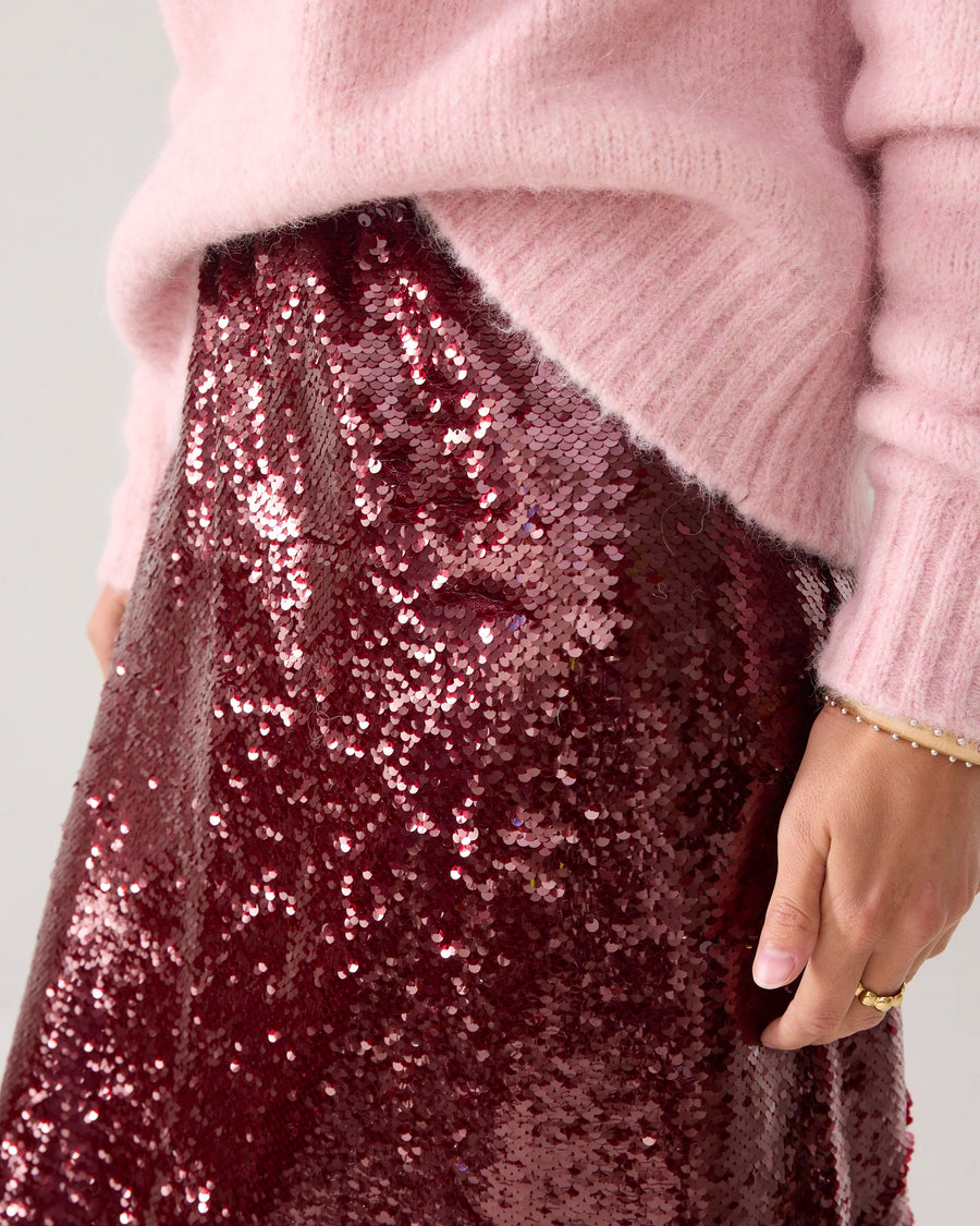 Summum - Midi-rok van paillettenstof -  6s1346-12295