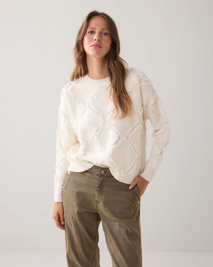 Trui met ingebreid ruitpatroon - Summum - 7s7945-70041