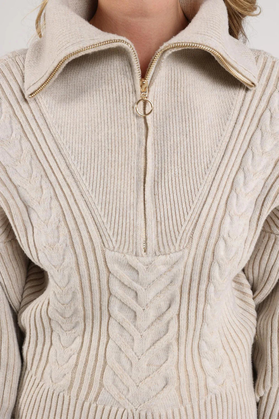 Nukus Clair Pullover Zipper | Sand