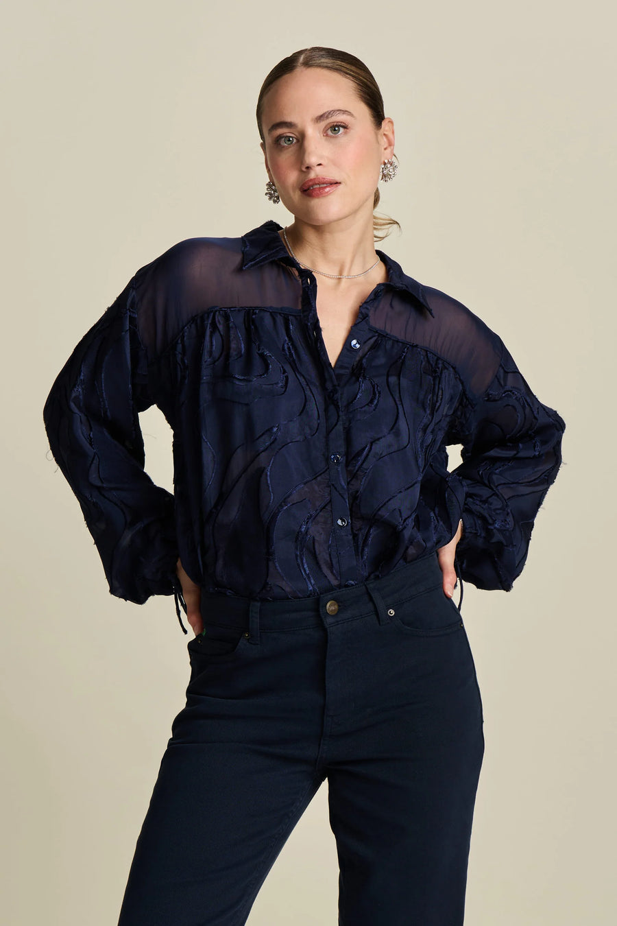 Blouse POM - Jacquard Midnight Blue