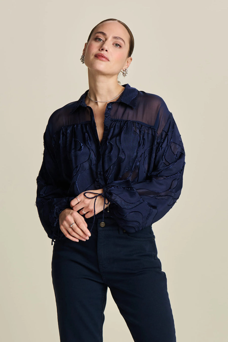 Blouse POM - Jacquard Midnight Blue