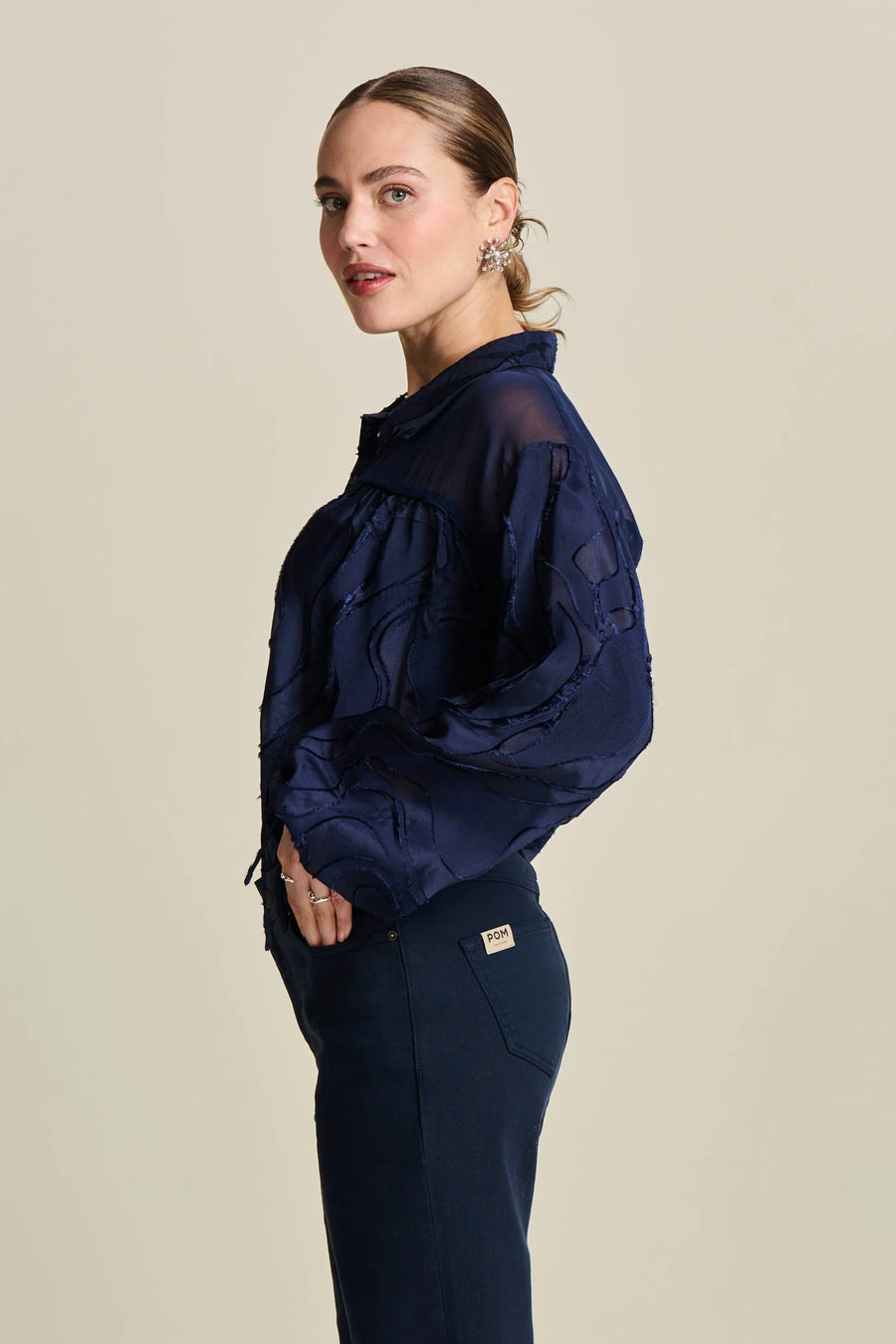 Blouse POM - Jacquard Midnight Blue