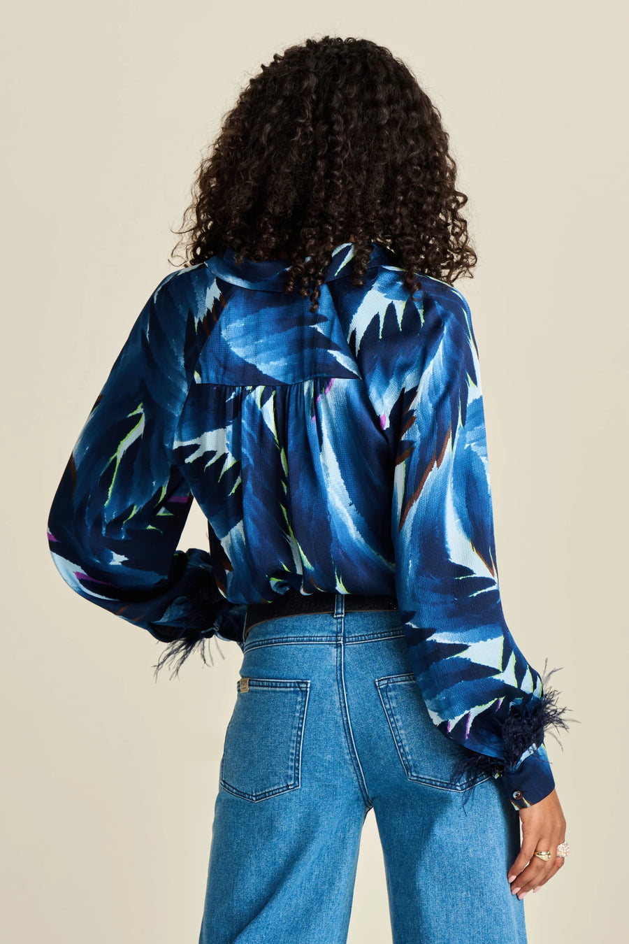 Blouse POM  - Feathers Blue