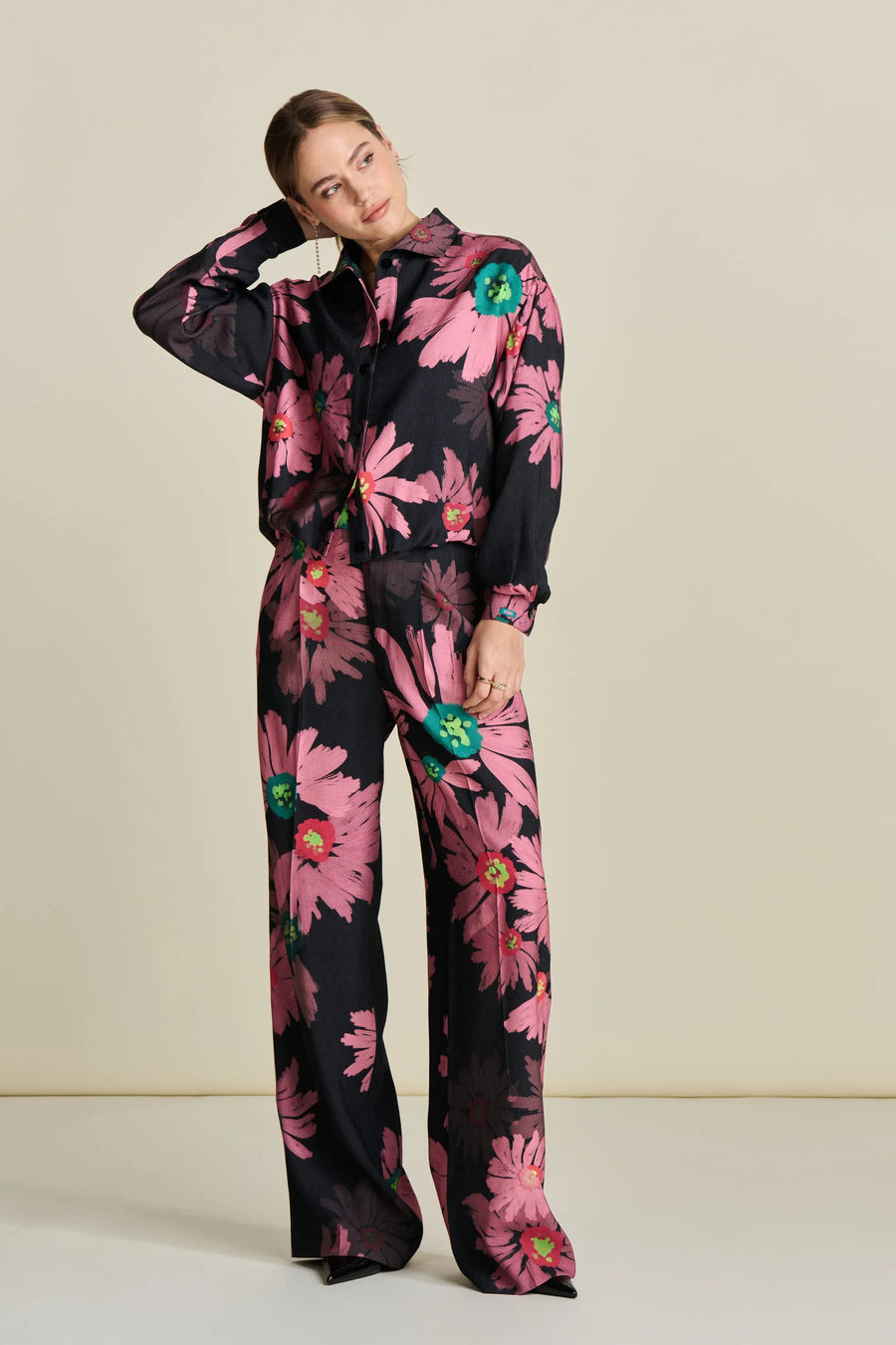 Broek POM - Big Bloem Pink