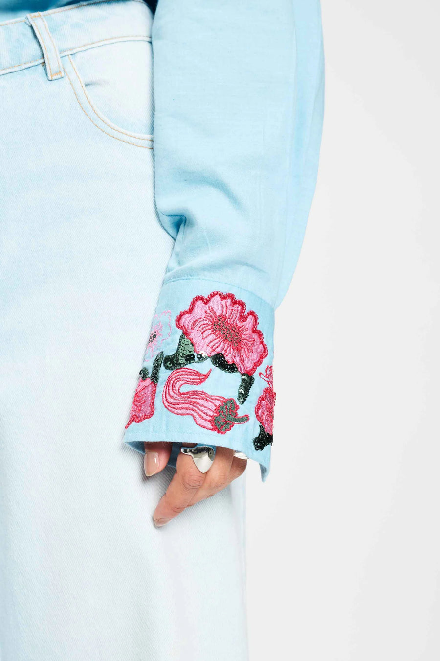 Blouse POM - Sky Blue Melange - sp9283