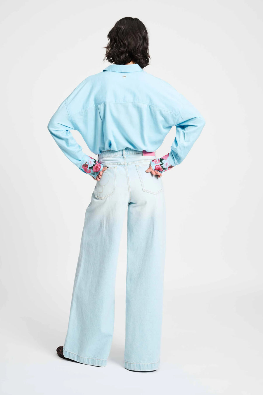 Blouse POM - Sky Blue Melange - sp9283