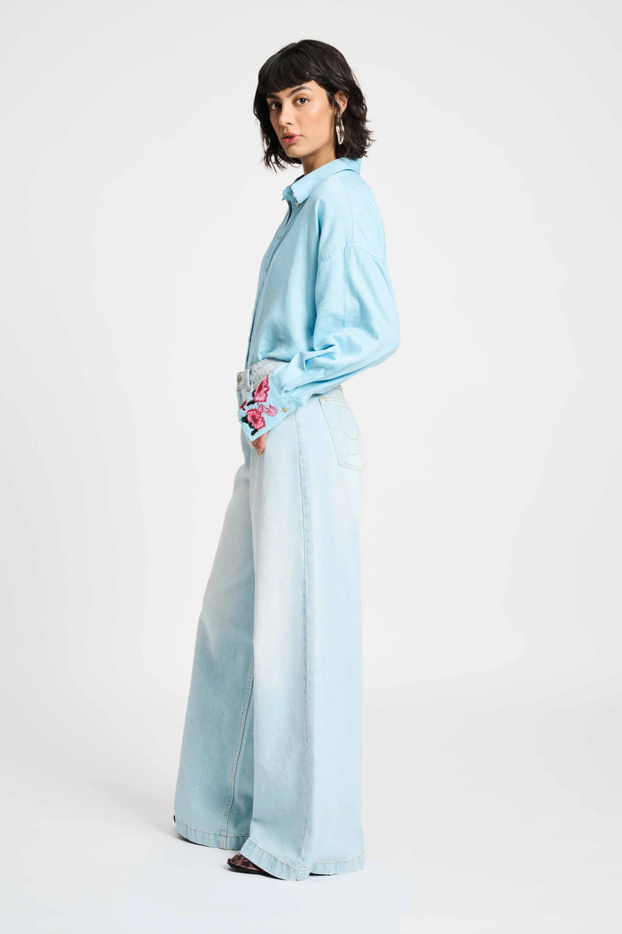 Blouse POM - Sky Blue Melange - sp9283