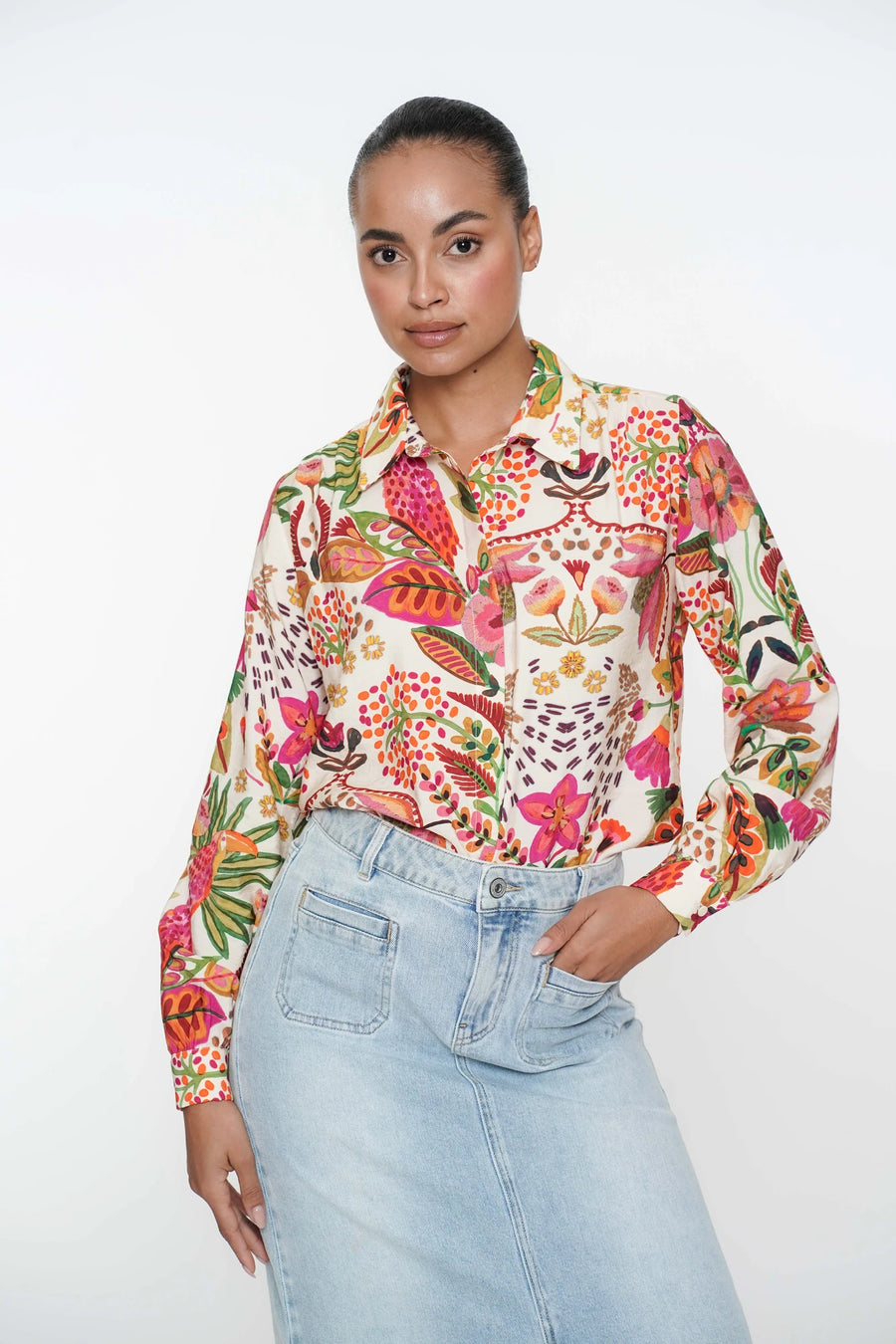 Geisha dames blouse bohemische print - 53255-20