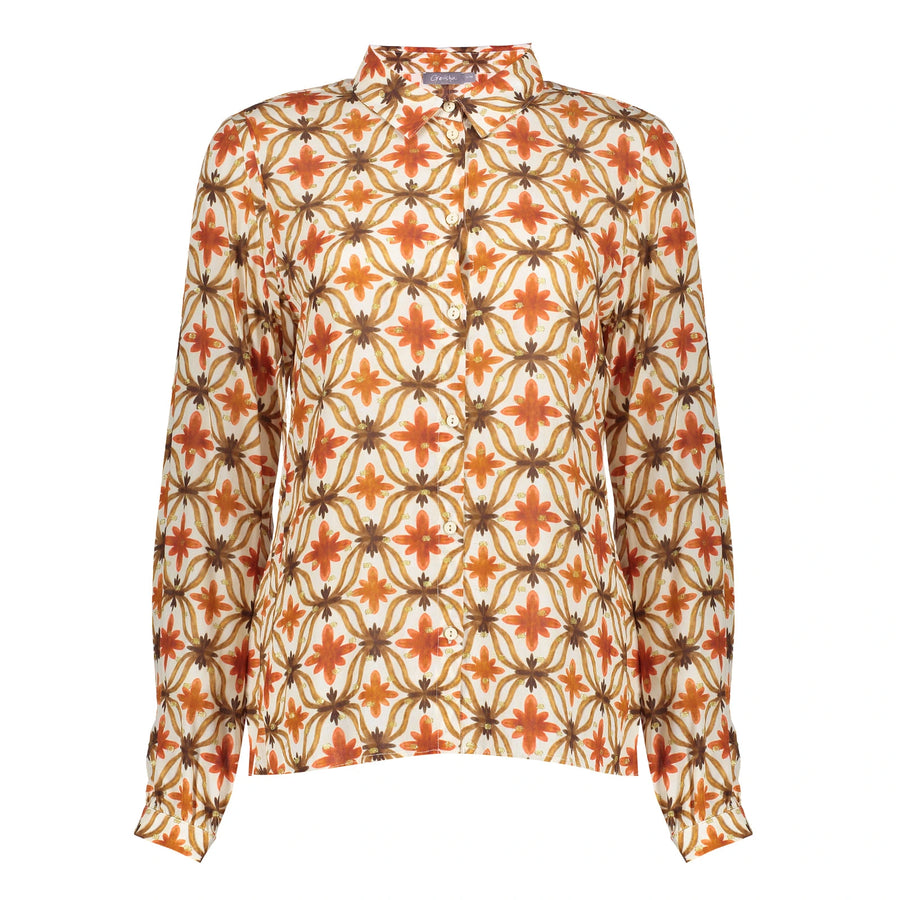 Geisha dames blouse met bloemenprint en lurex 43697-20