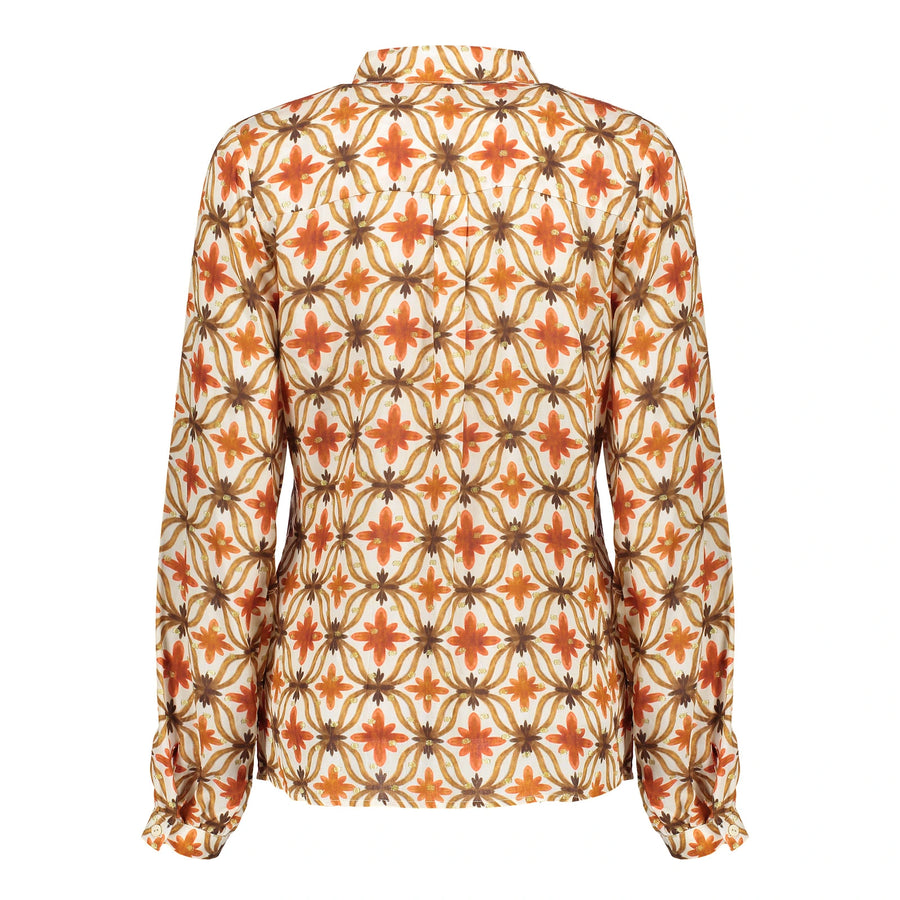 Geisha dames blouse met bloemenprint en lurex 43697-20