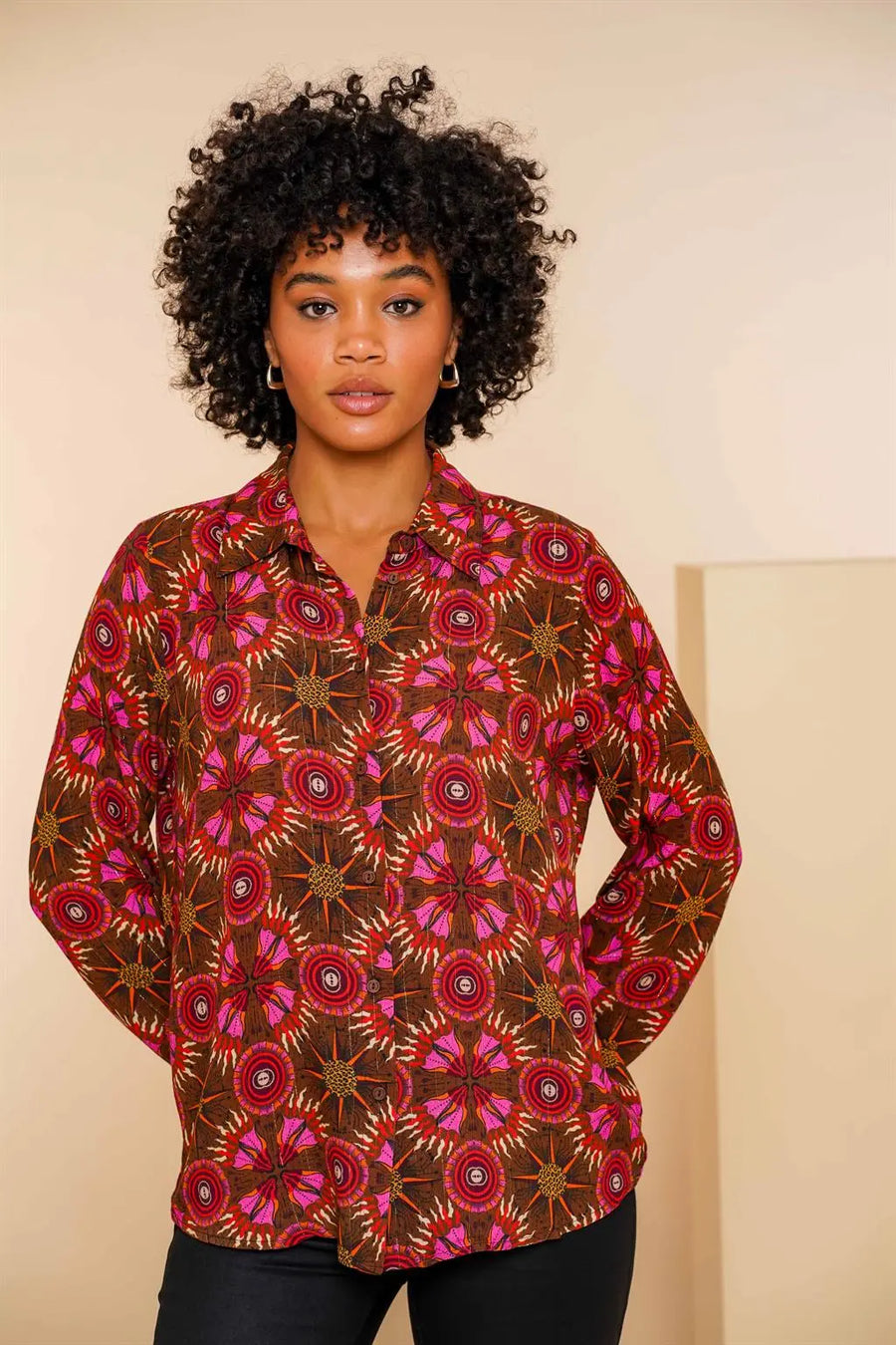 Geisha dames kleurrijke bohemian blouse 43682-20