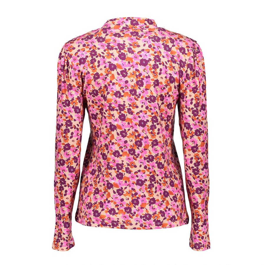 Geisha dames lange mouwen T-shirt met kleurrijke bloemenprint 42902-40