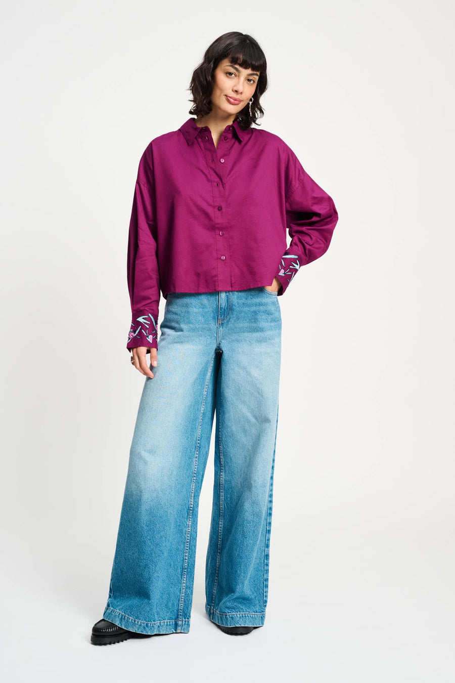 POM Blouse - Plum Melange