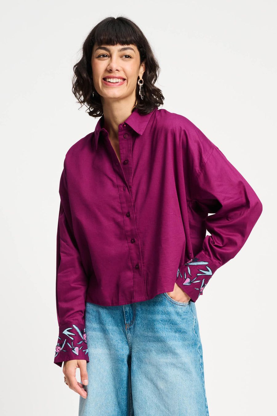 POM Blouse - Plum Melange