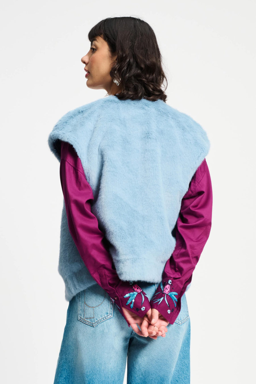 Gilet POM - Fur Misty Blue