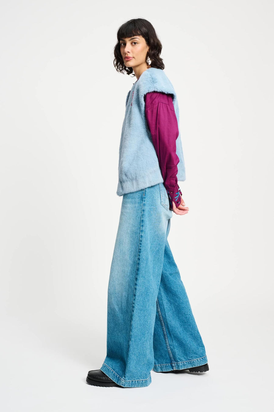 Gilet POM - Fur Misty Blue