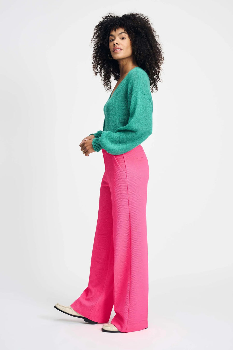 Broek POM- Wide Leg Vibrant Pink - sp9050